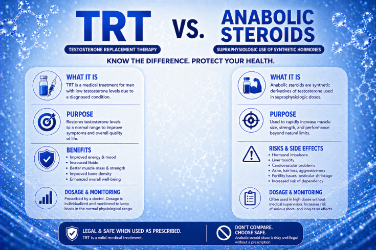 TRT vs. Anabolic Steroids: 7 Real Differences Every Man Gets Wrong