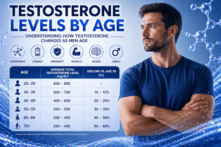 Testosterone Levels by Age: The Complete Chart for Men What Your Numbers Actually Mean