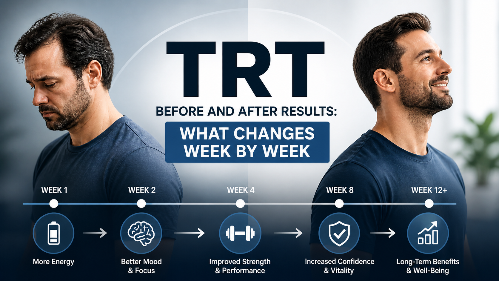 TRT Before and After Results: What Changes Week by Week