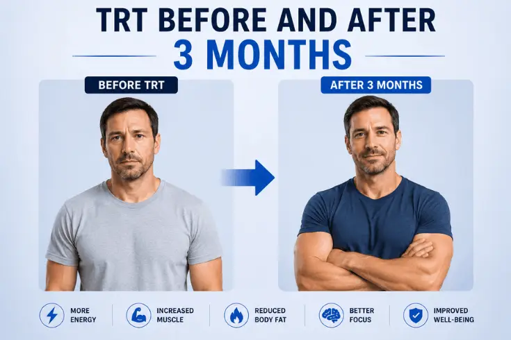 trt before and after 3 months