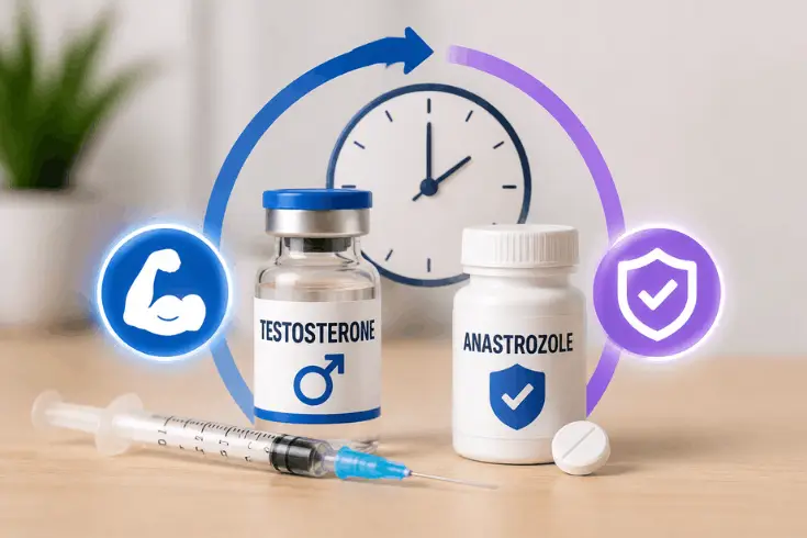 when to take anastrozole with testosterone
